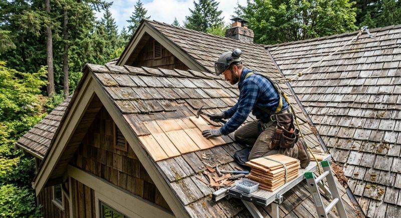 Cedar Shake Roof Repair in Montville, OH