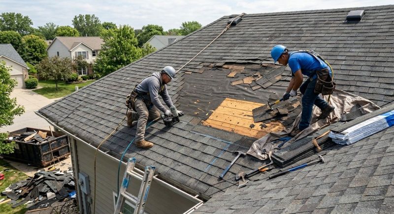 Damaged Roof Repair in Andover, OH