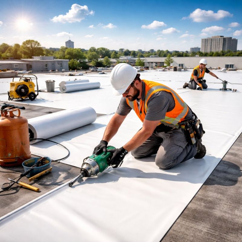 Single Ply Roof Installation in Perry, OH