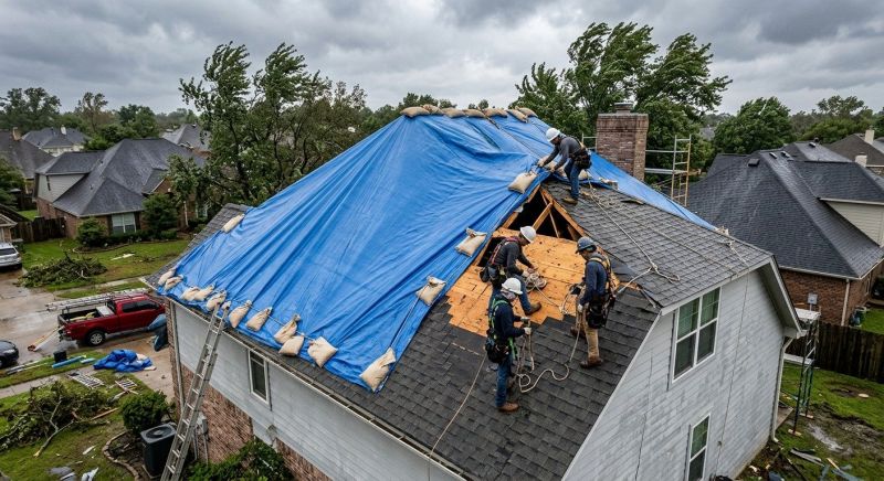 Storm Damage Roof Tarping in Ashtabula County, OH