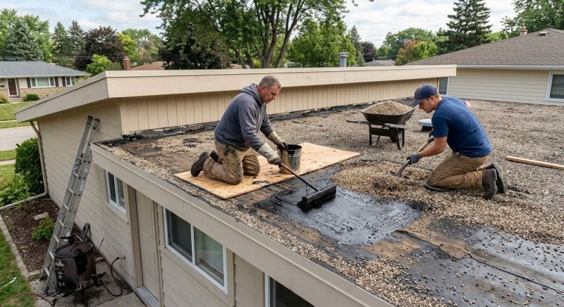 Tar And Gravel Roof Repair in Montville, OH